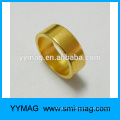 Chinese manufacturer gold coated neodymium ring magnet